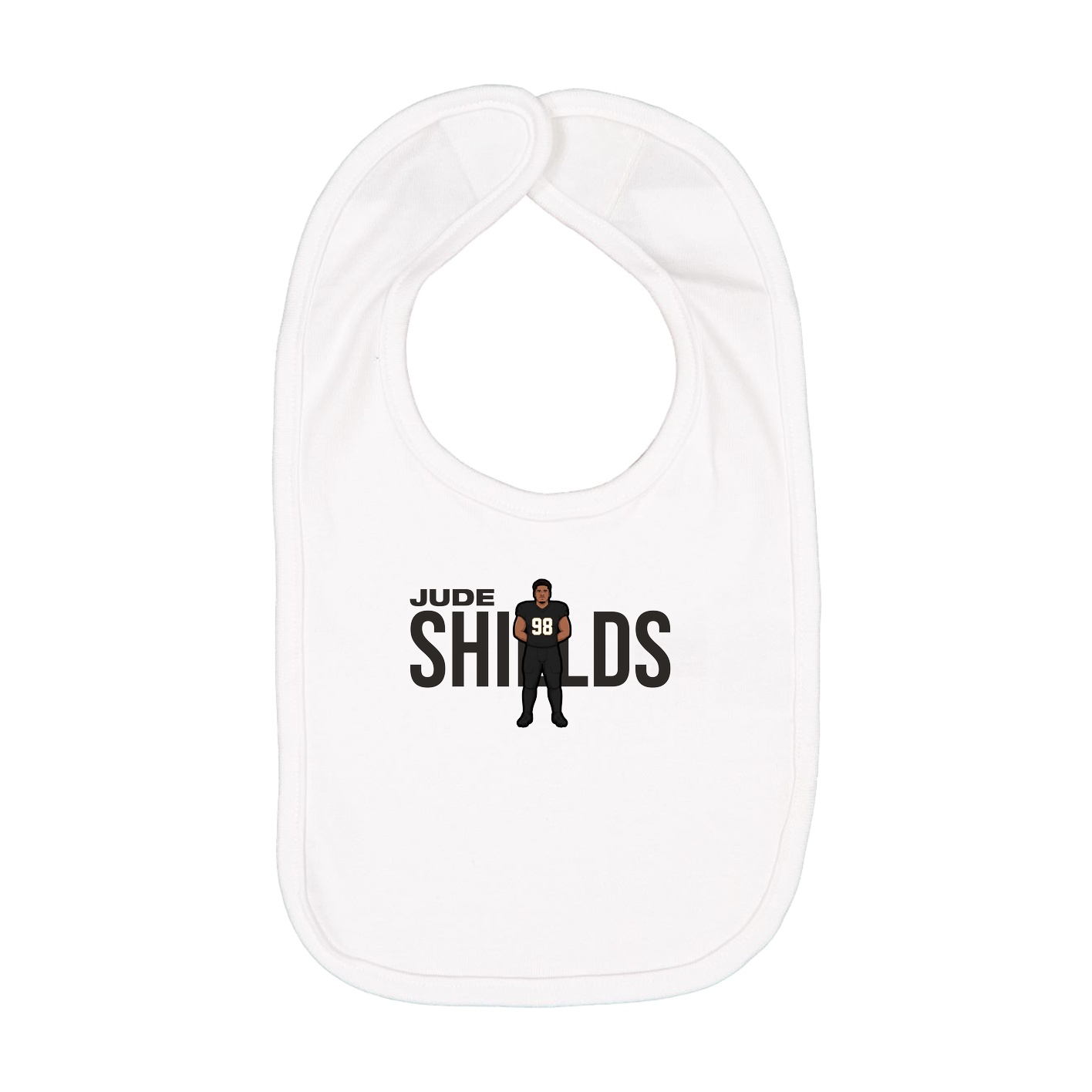Infant Bib — Player Name in White