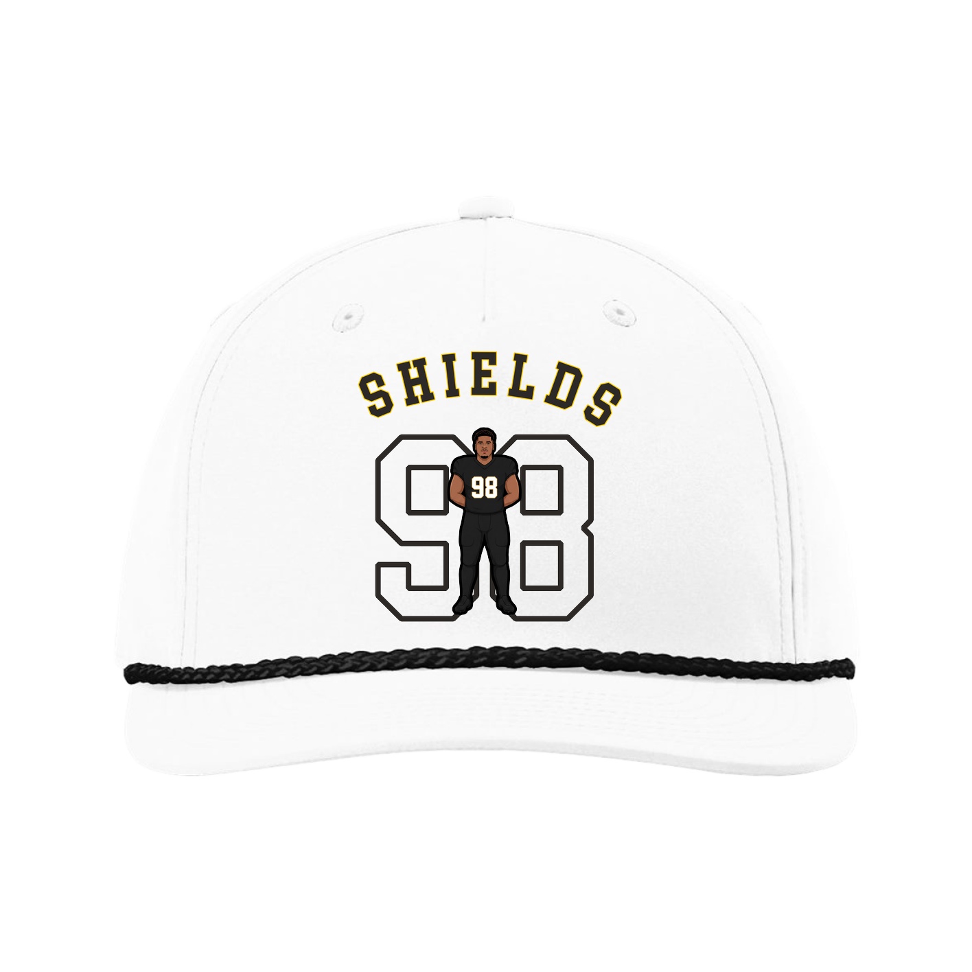 Five-Panel Classic Rope Cap — Shirsey Arch in White