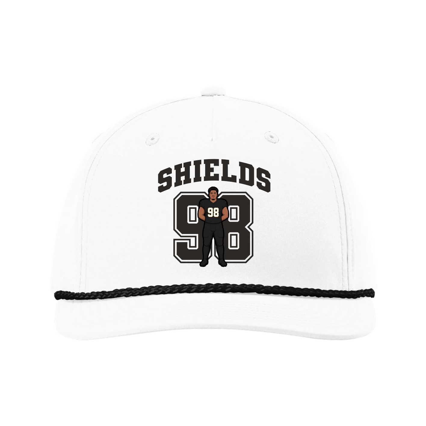 Five-Panel Classic Rope Cap — Number in White