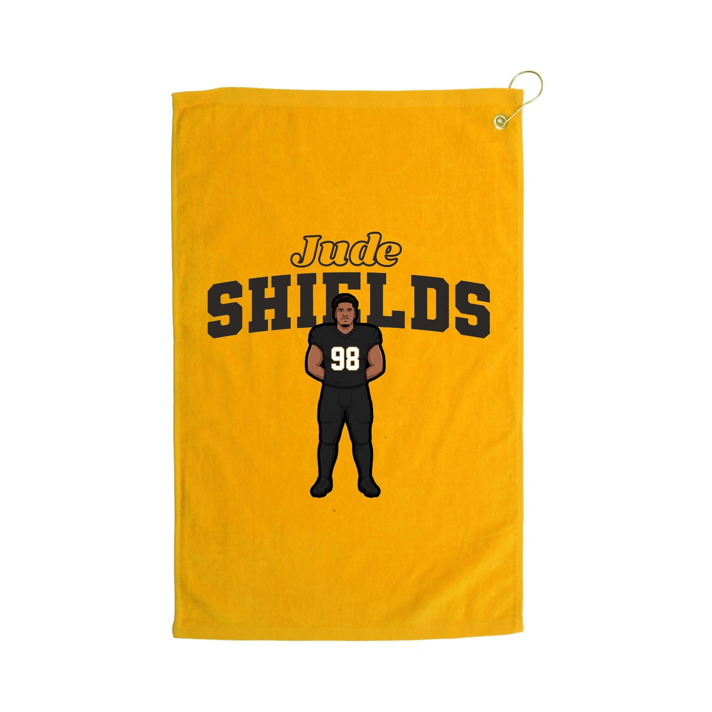 Golf Towel — Name Arch in Gold