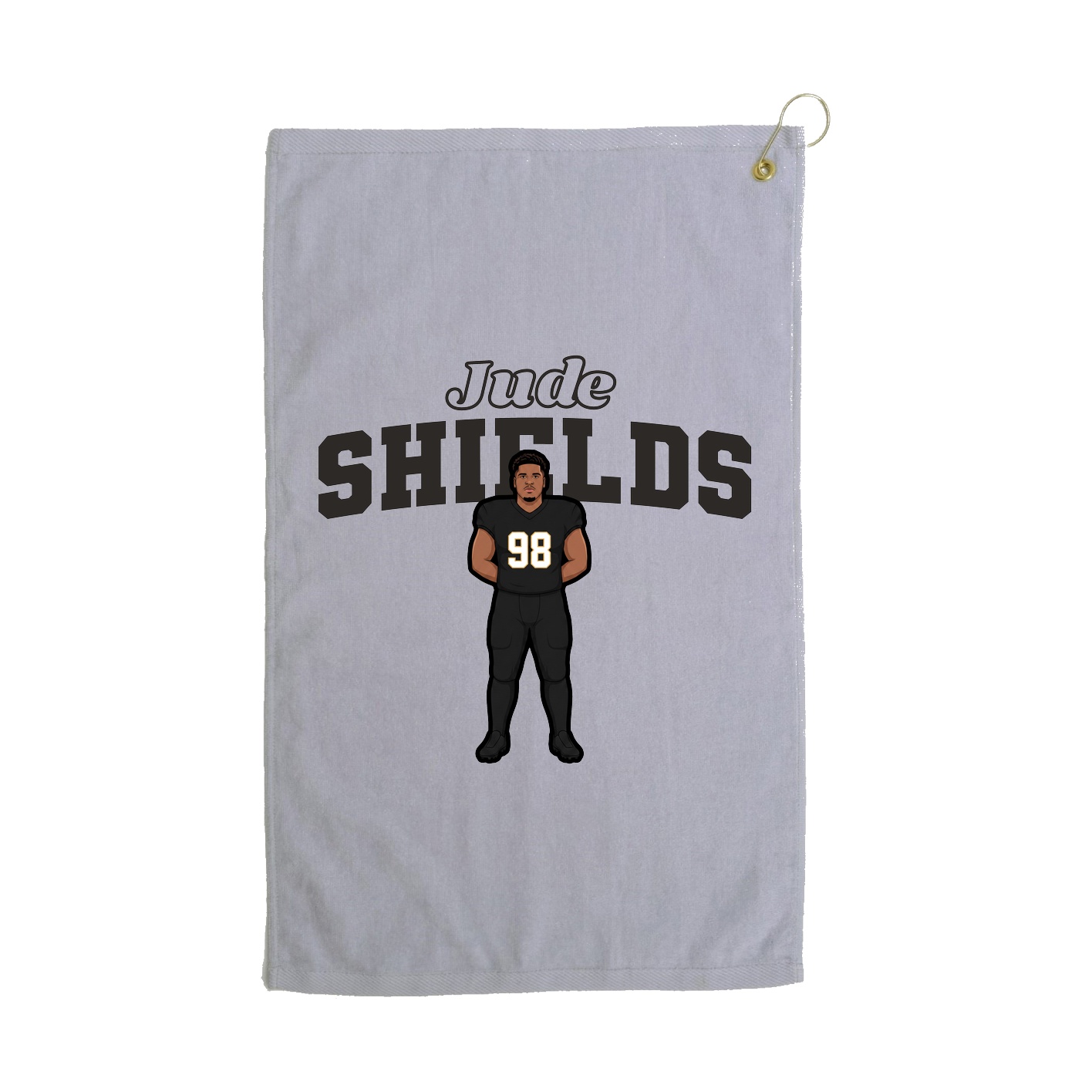 Golf Towel — Name Arch in Grey