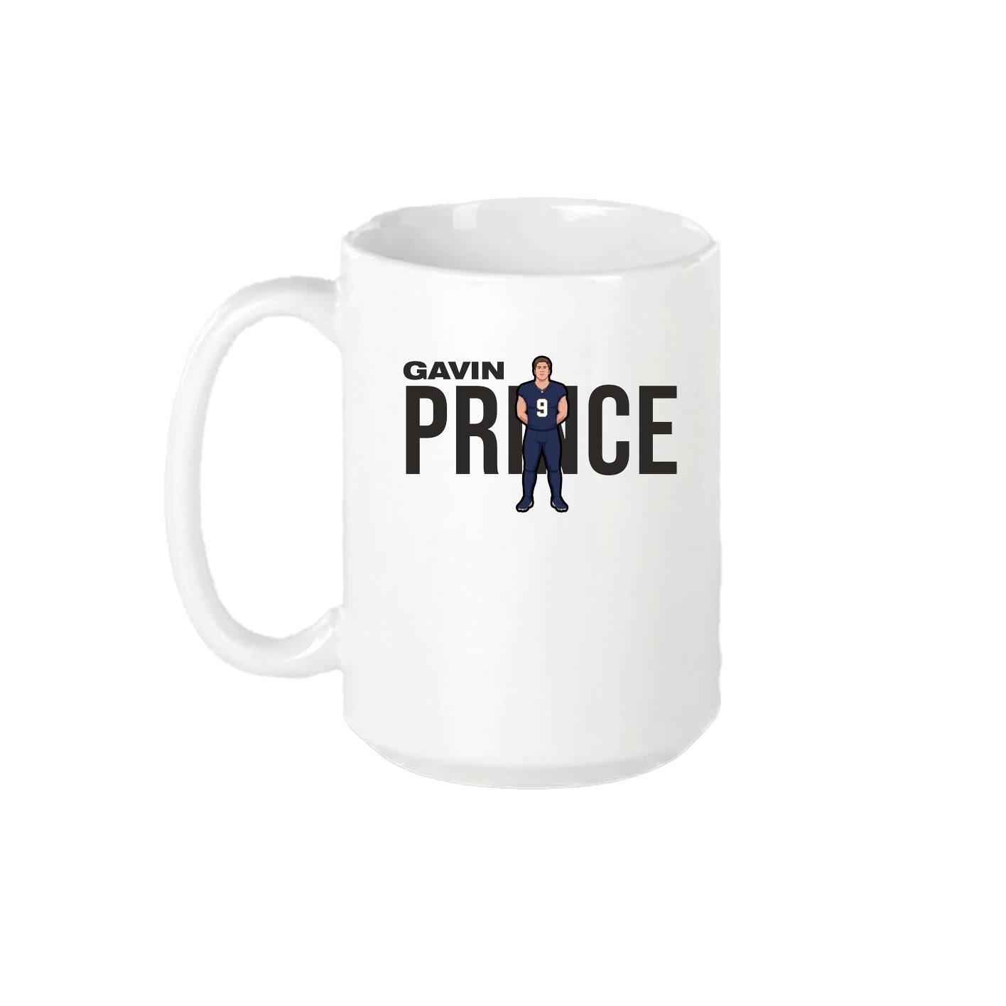 15oz Coffee Mug — Player Name in White
