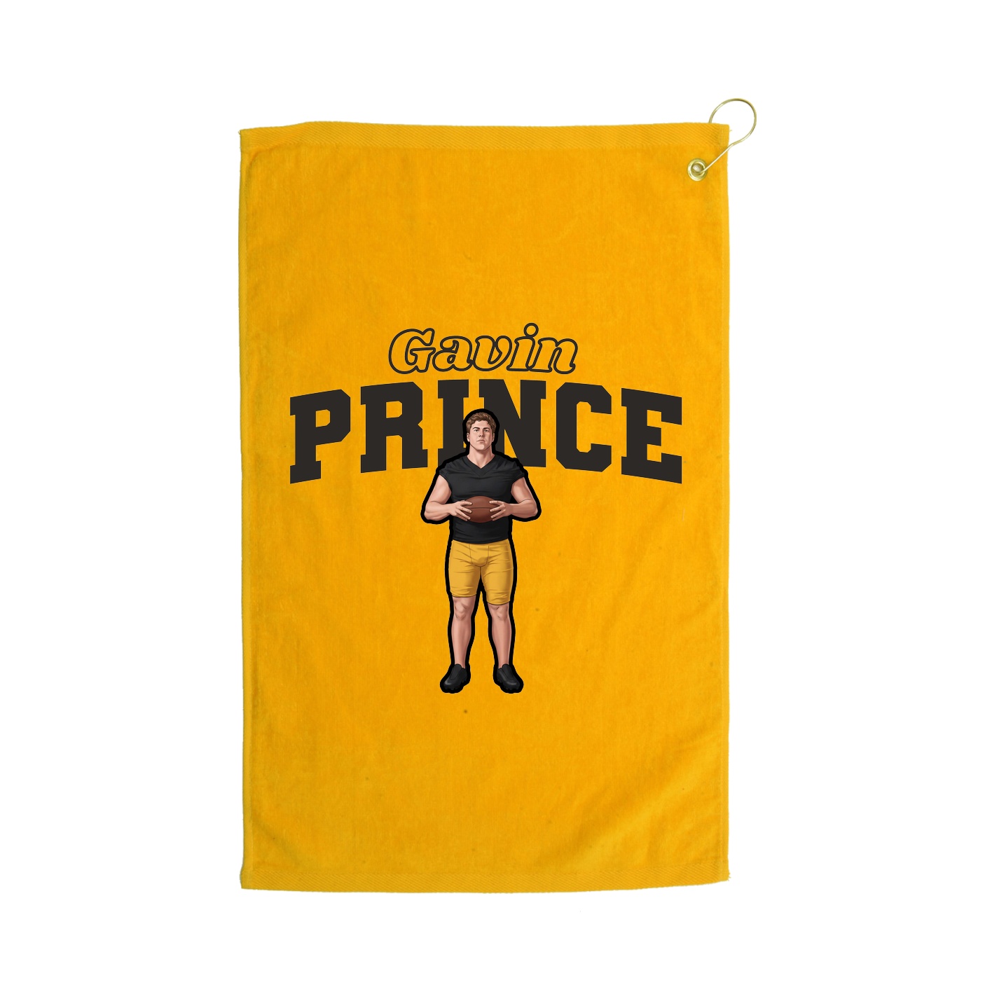 Golf Towel — Name Arch in Gold