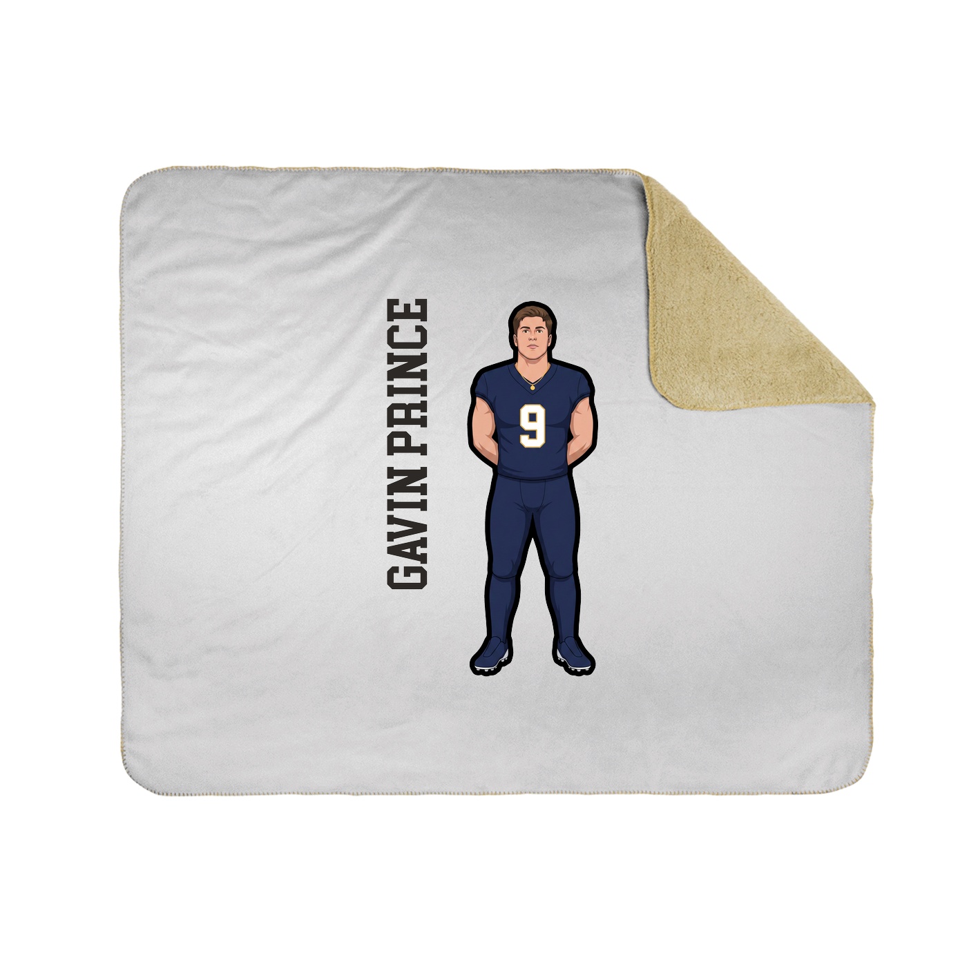 Throw Blanket — Name Vertical in White