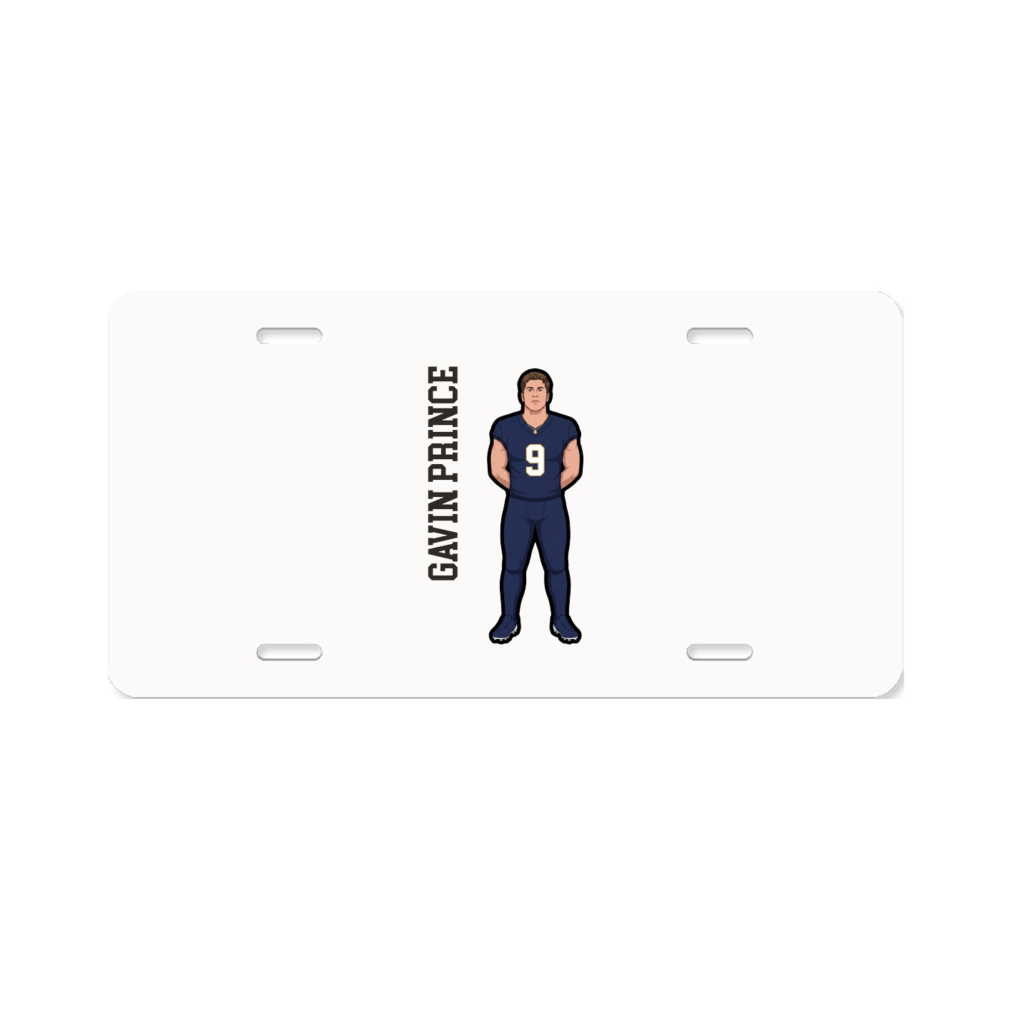 License Plate — Name Vertical in Classic