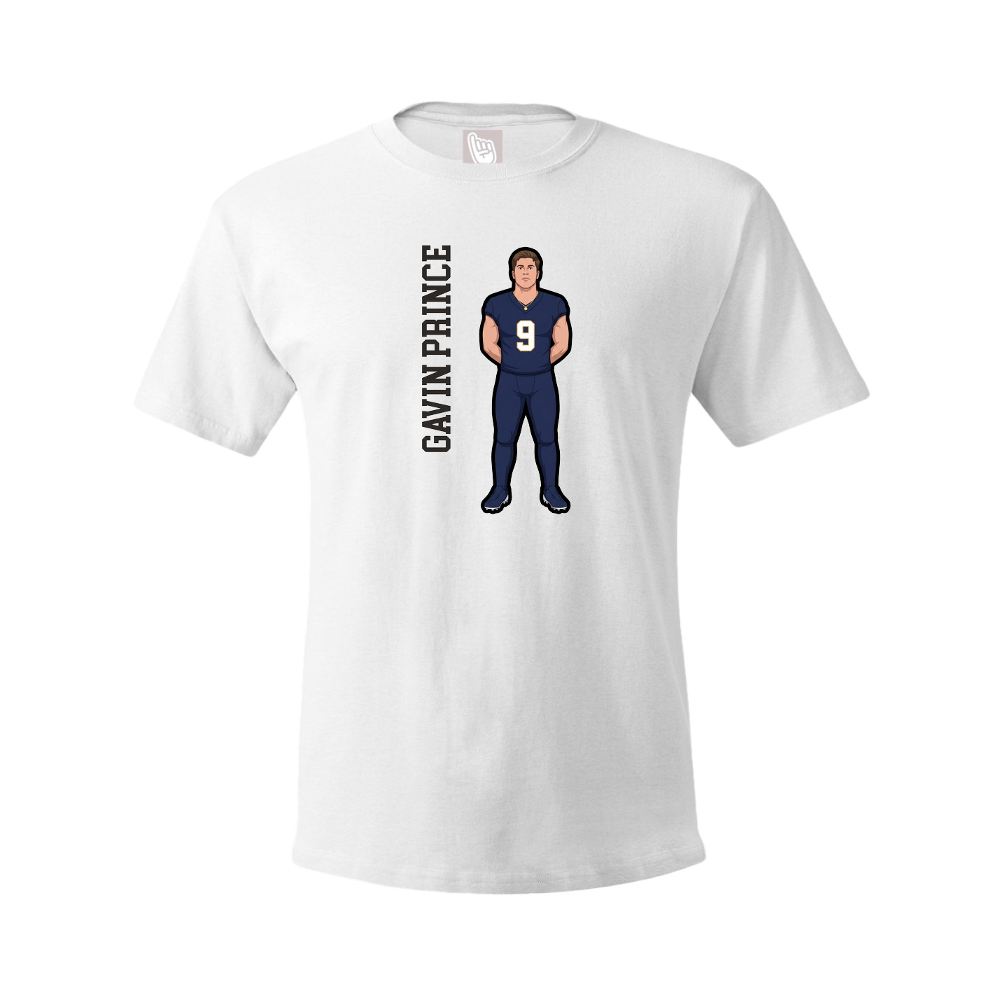 Tee — Name Vertical in White