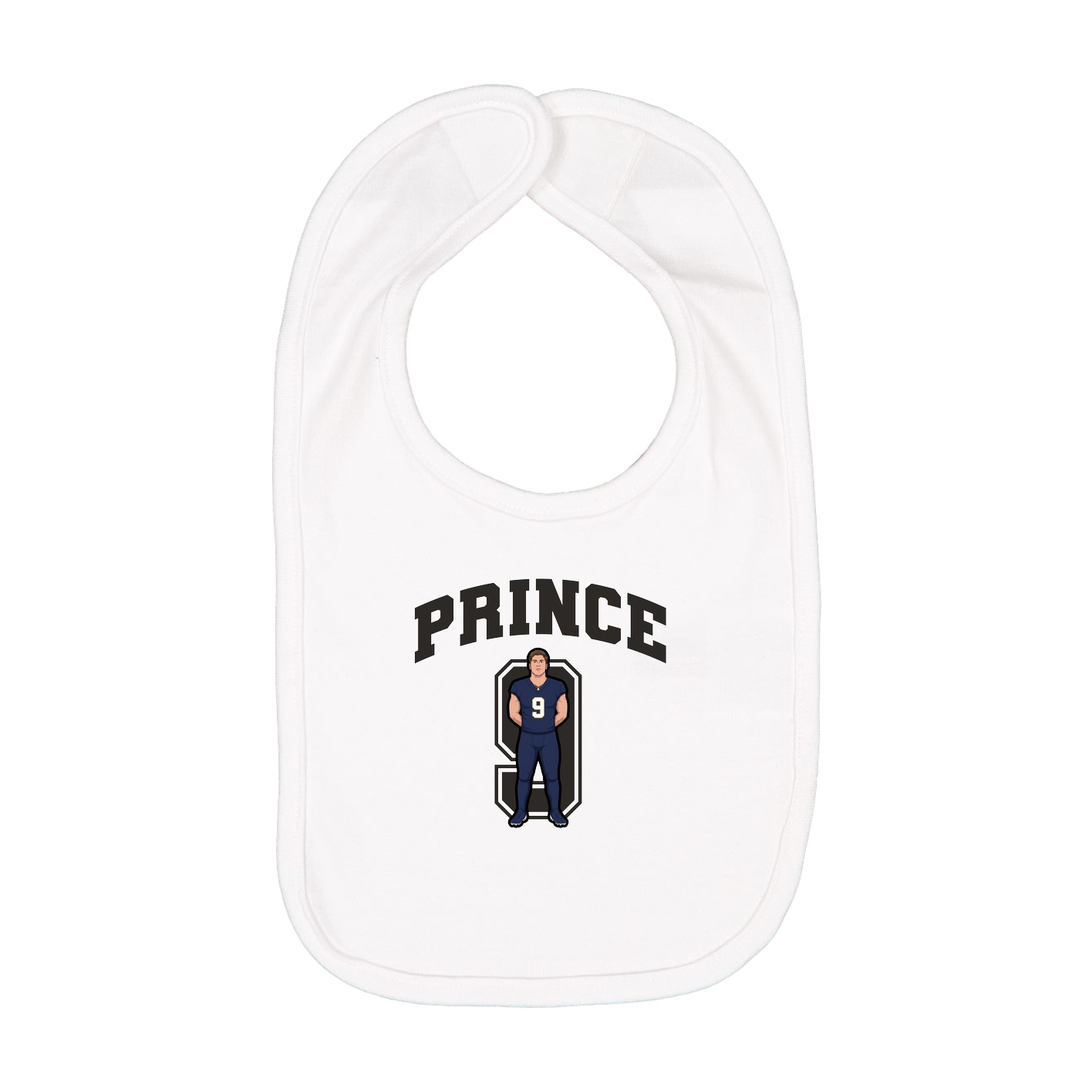 Infant Bib — Number in White