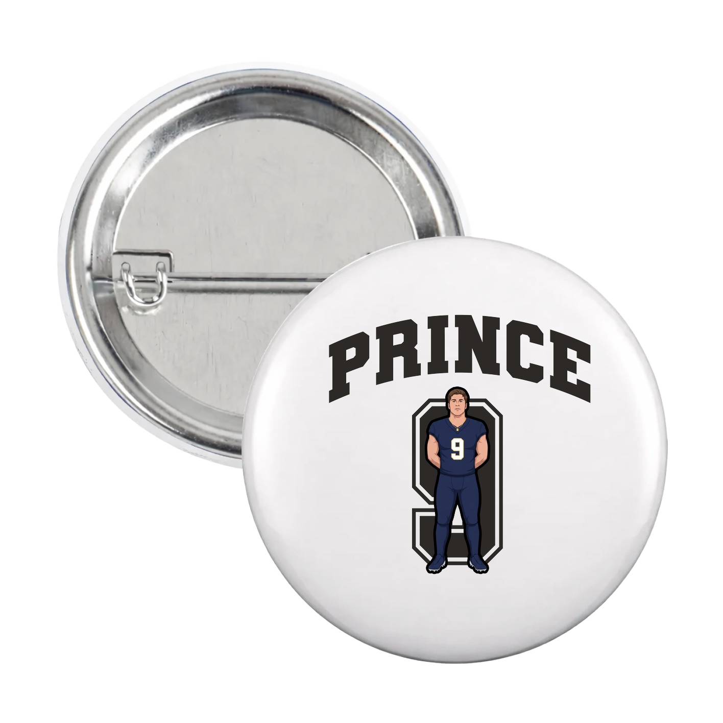Game Day Button — Number in White