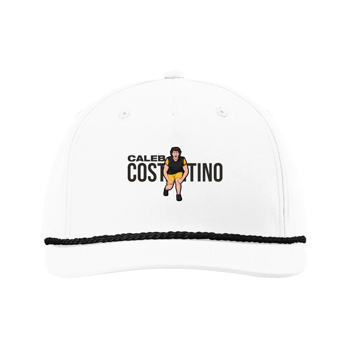 Five-Panel Classic Rope Cap — Player Name in White