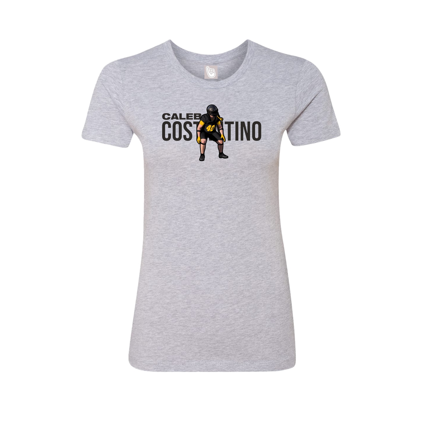 Fitted Women's Tee — Player Name in Grey