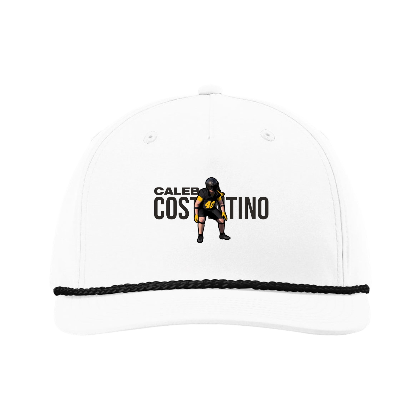 Five-Panel Classic Rope Cap — Player Name in White