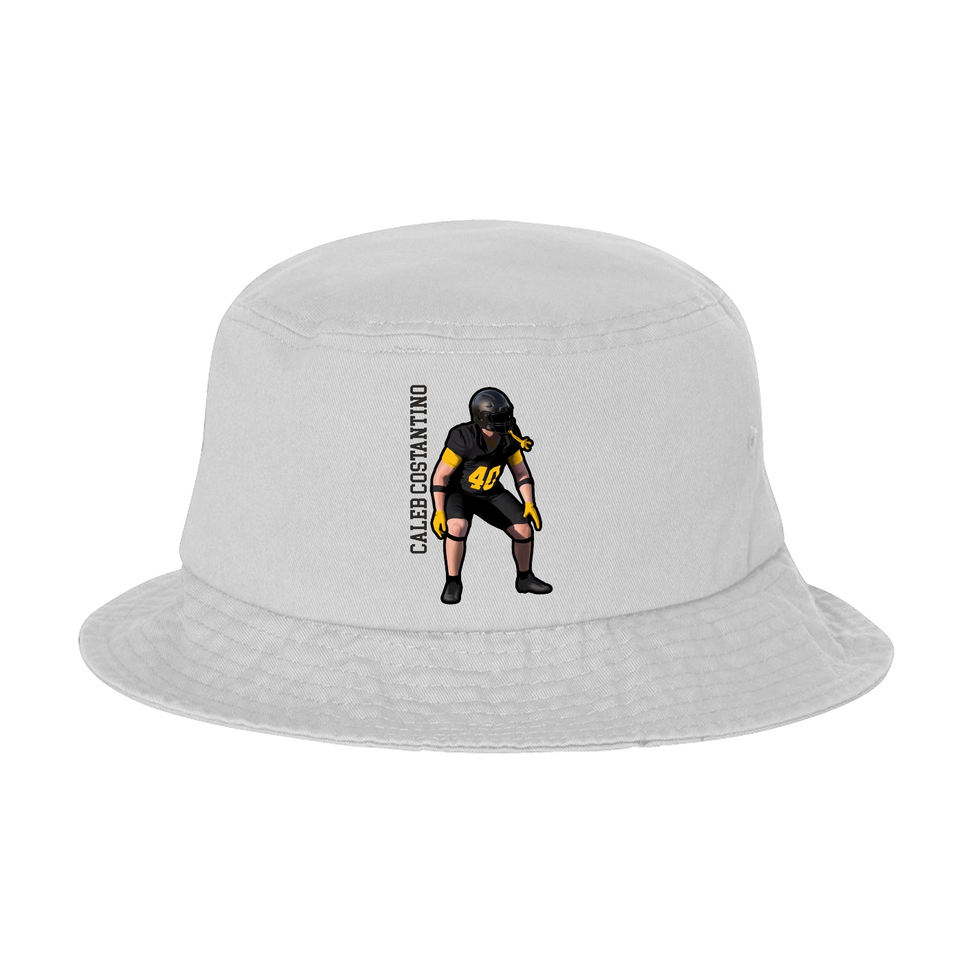 Bucket Cap — Name Vertical in White