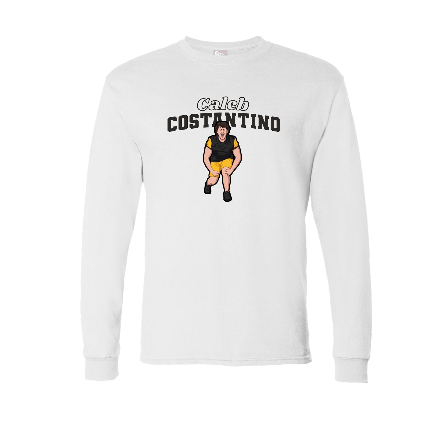 Long Sleeve Tee — Name Arch in White
