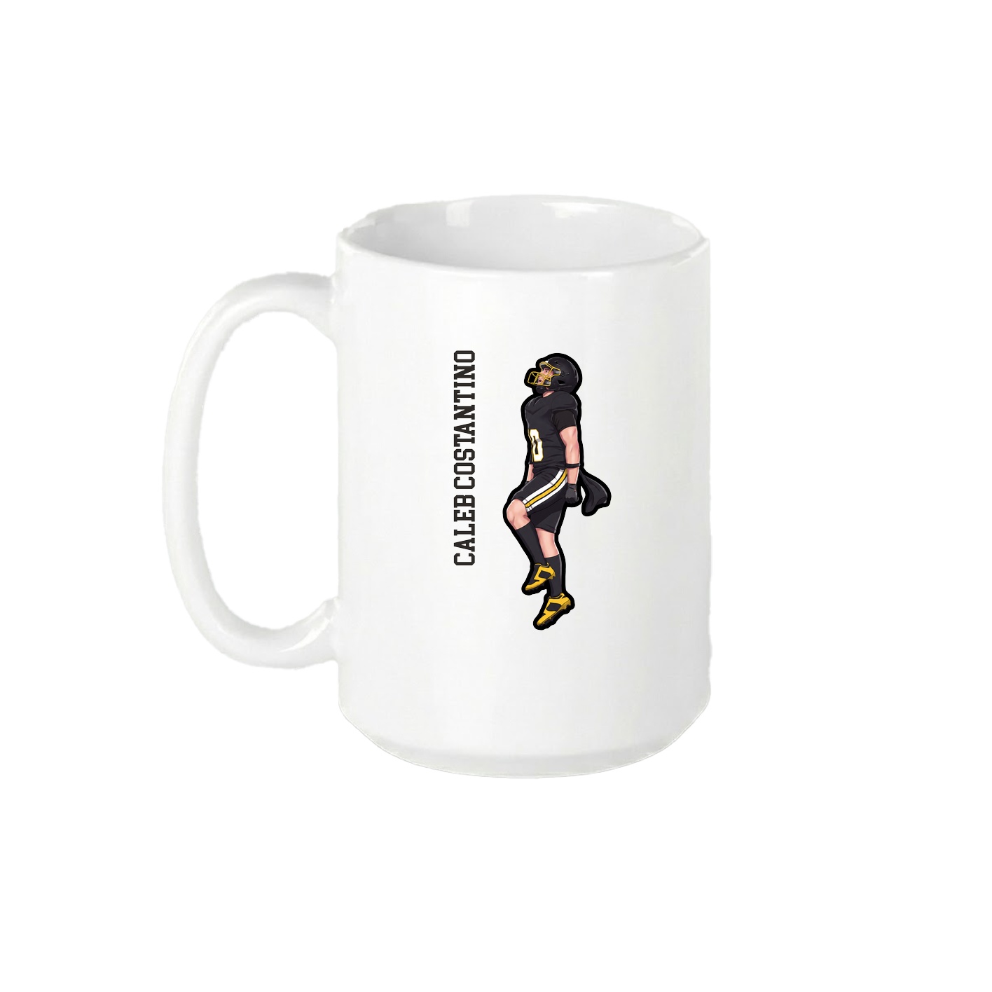 15oz Coffee Mug — Name Vertical in White