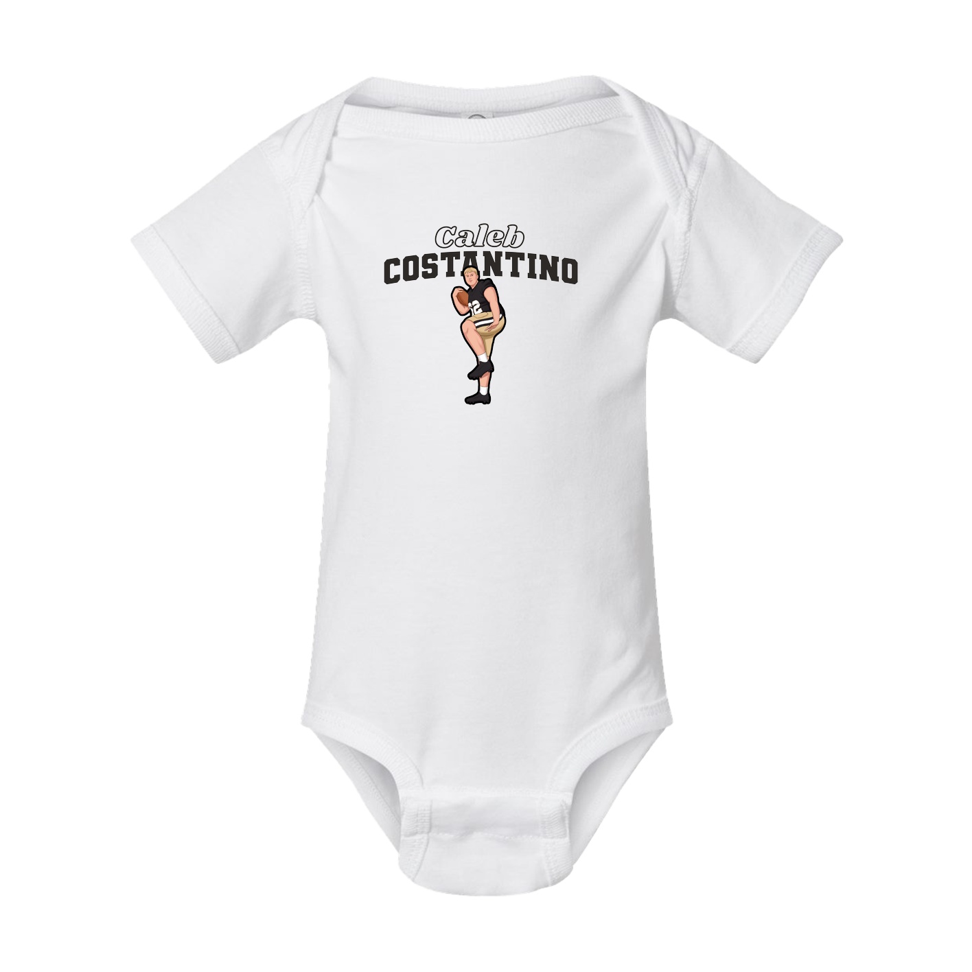 Baby Onesie — Name Arch in White