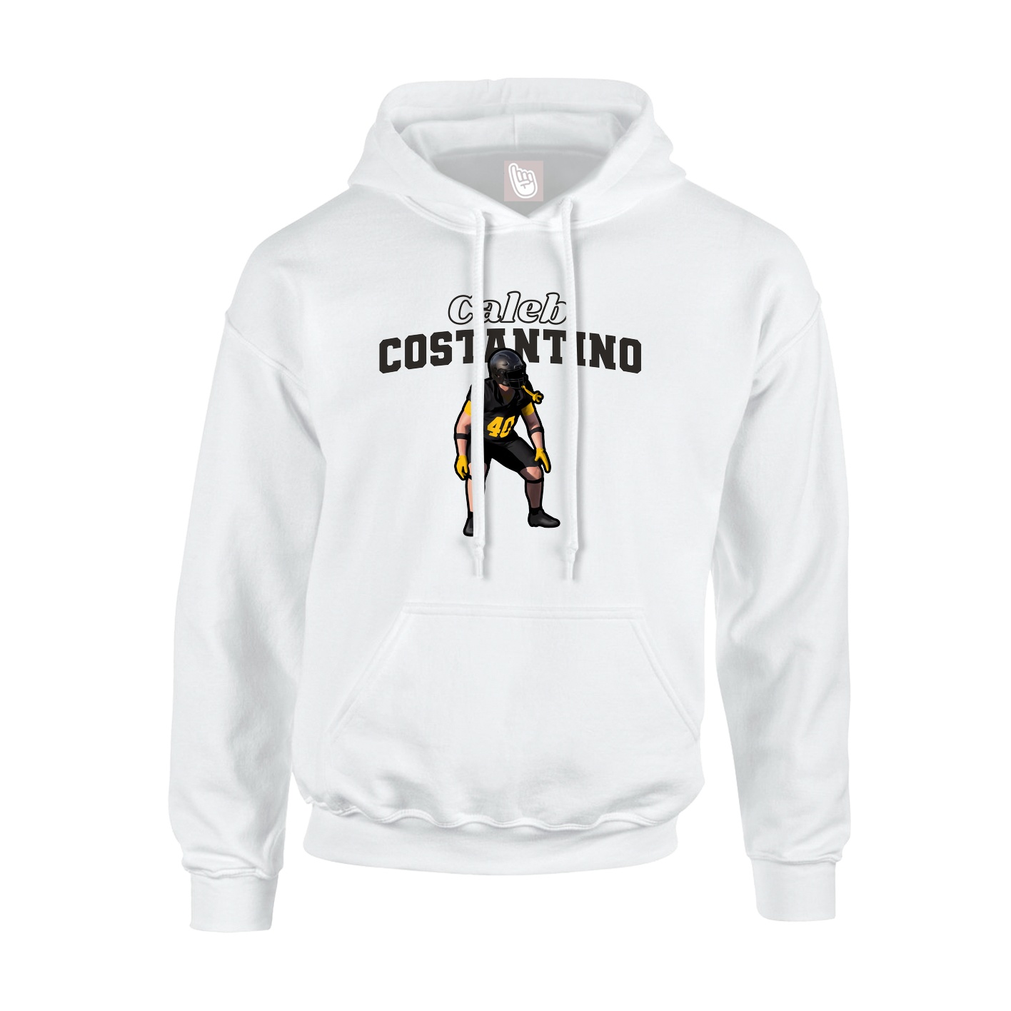 Hoodie — Name Arch in White