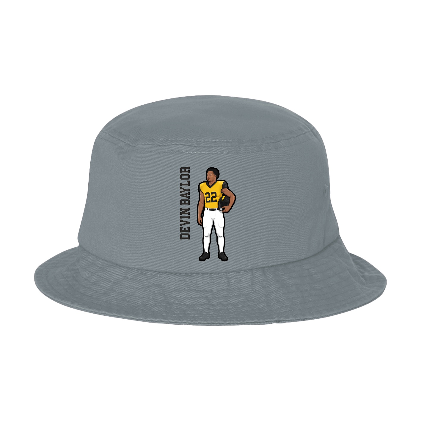 Bucket Cap — Name Vertical in Grey
