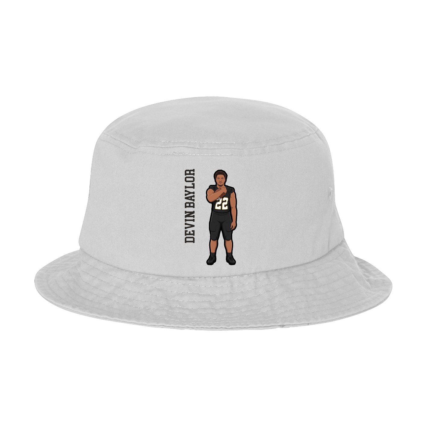 Bucket Cap — Name Vertical in White