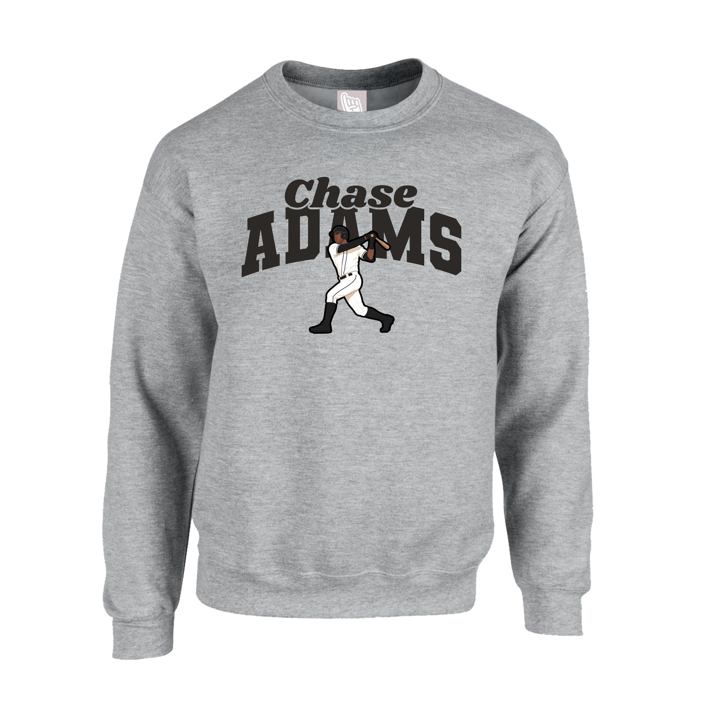 Fleece Crew — Signature Arch in Grey