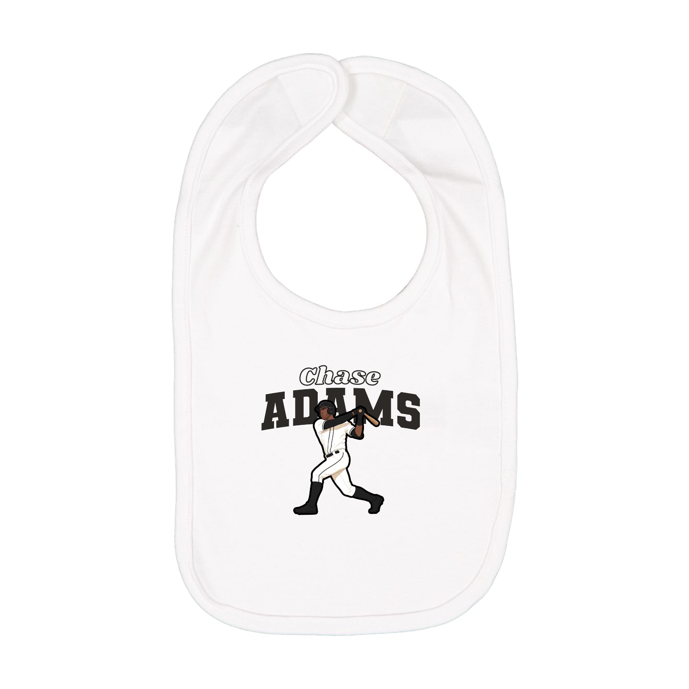 Infant Bib — Name Arch in White
