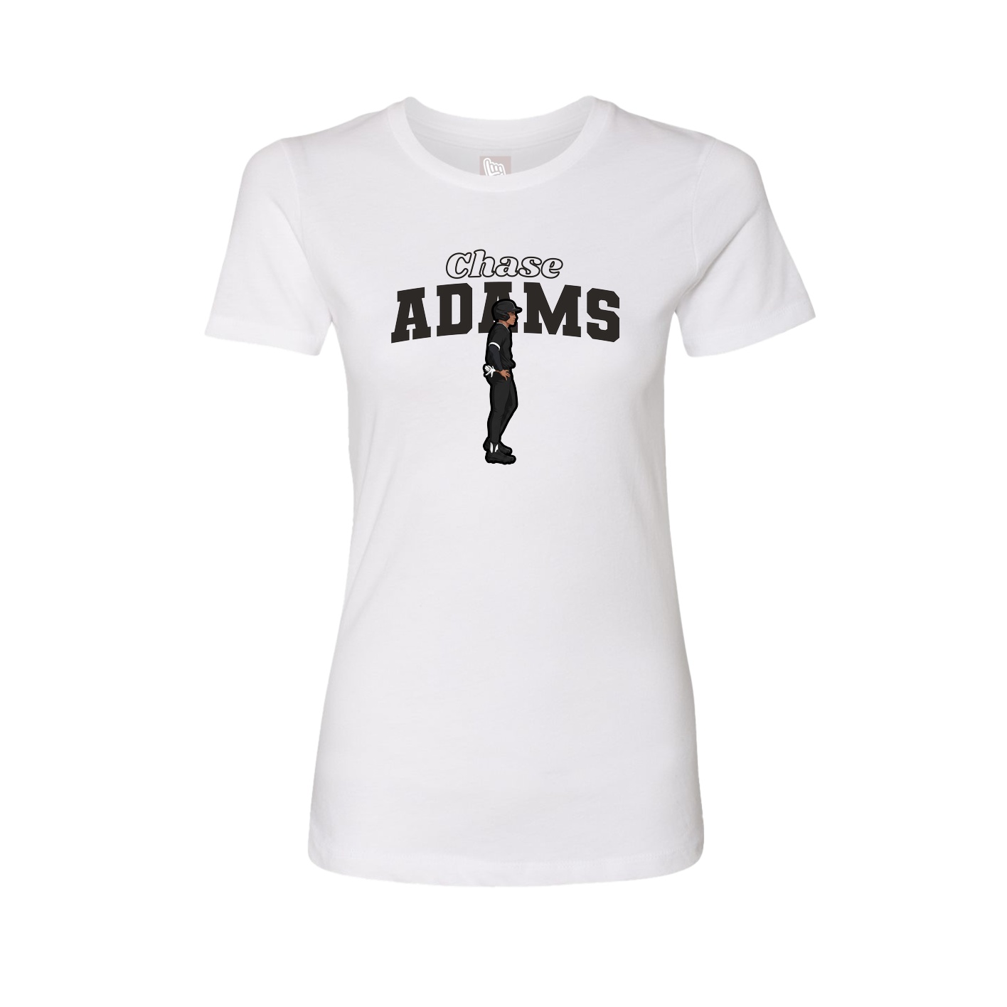 Fitted Women's Tee — Name Arch in White