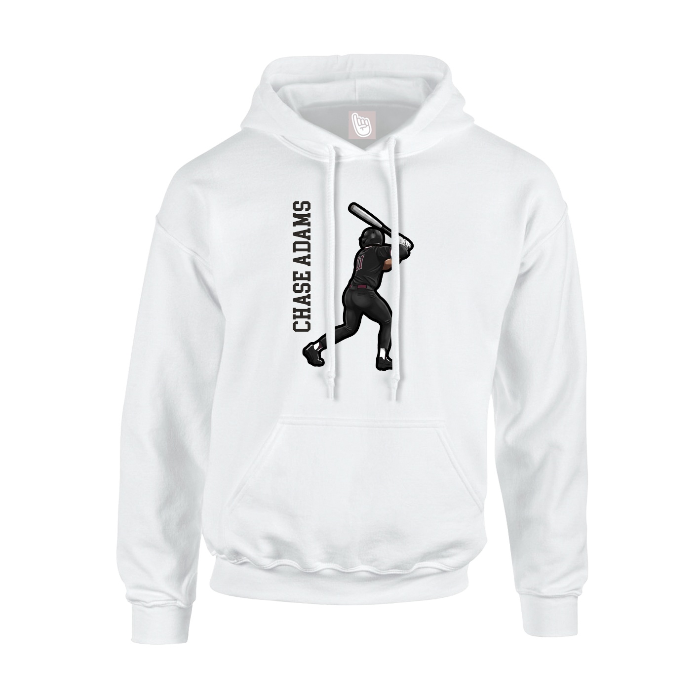 Hoodie — Name Vertical in White
