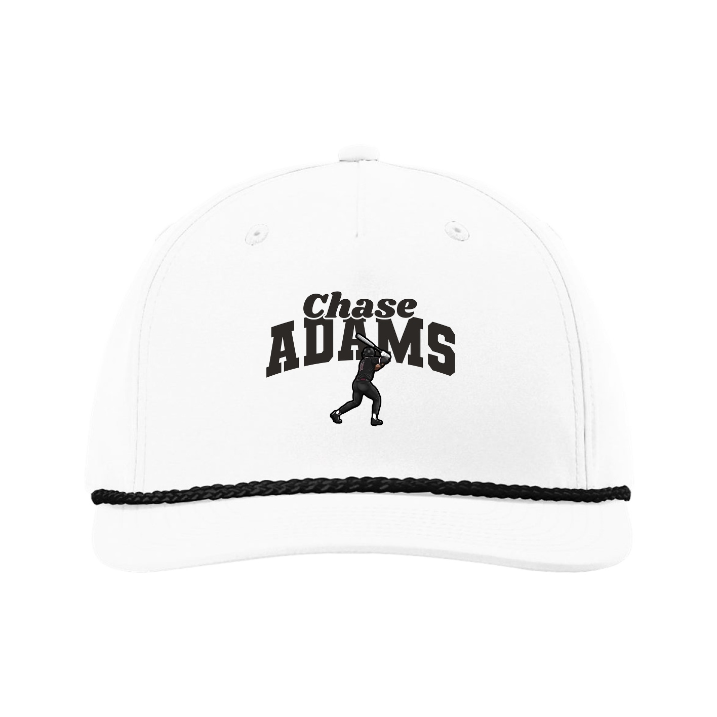 Five-Panel Classic Rope Cap — Signature Arch in White