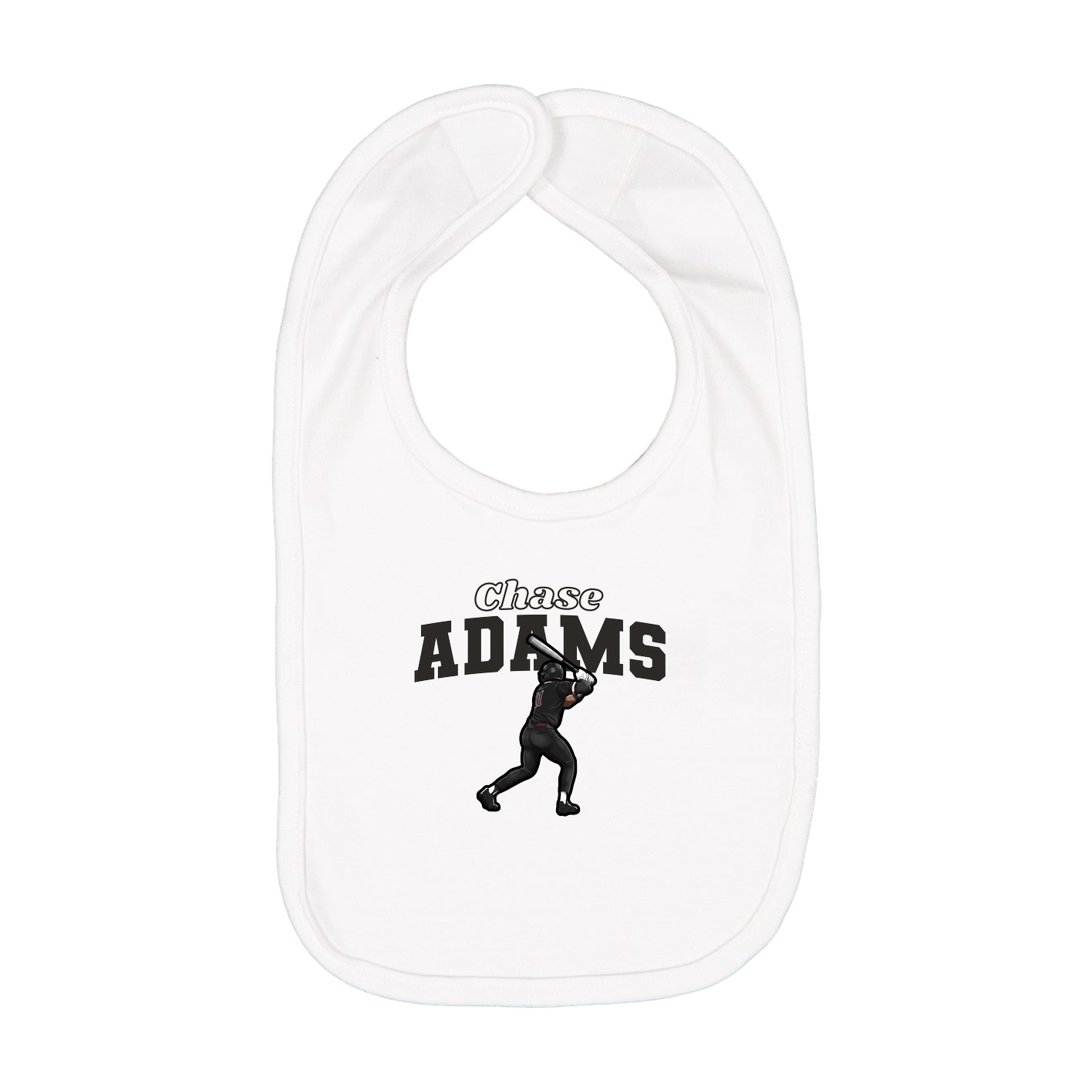Infant Bib — Name Arch in White