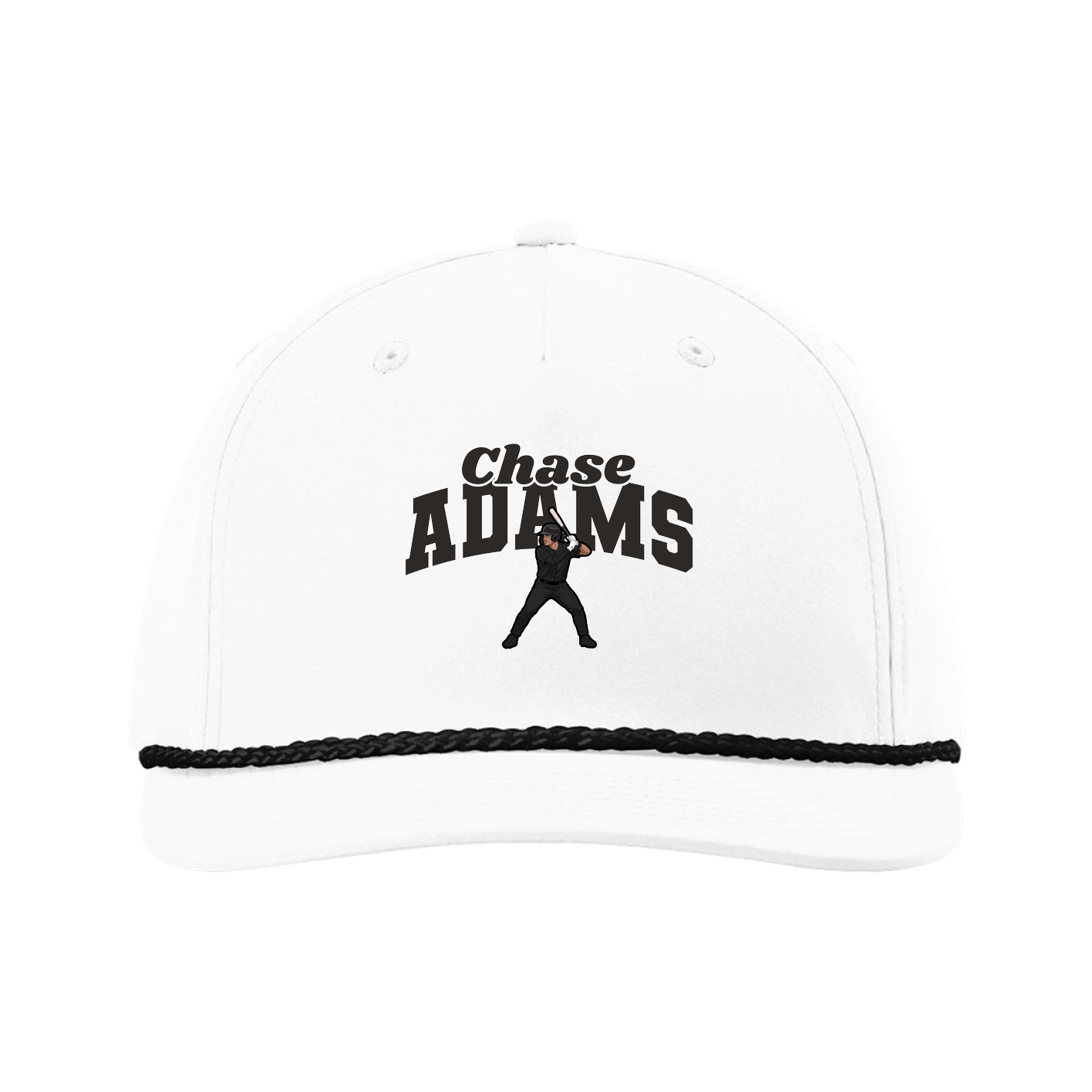 Five-Panel Classic Rope Cap — Signature Arch in White