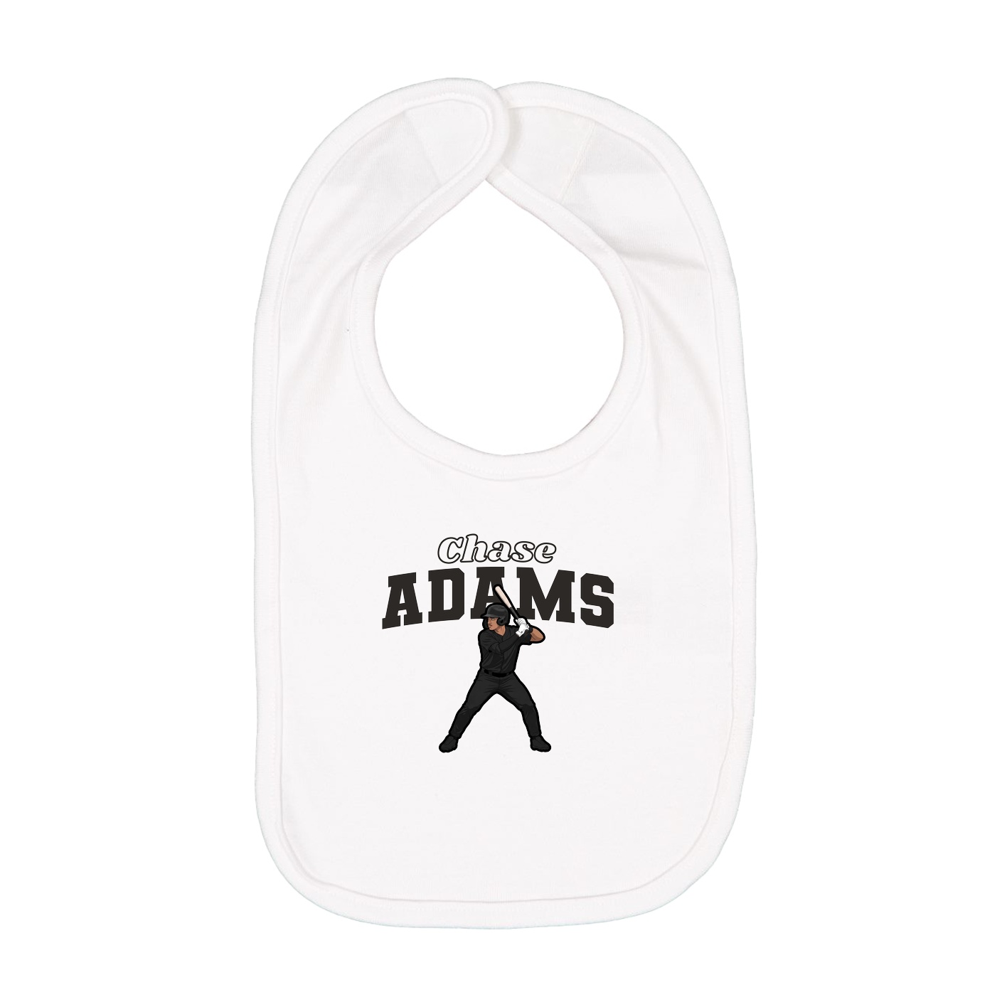 Infant Bib — Name Arch in White