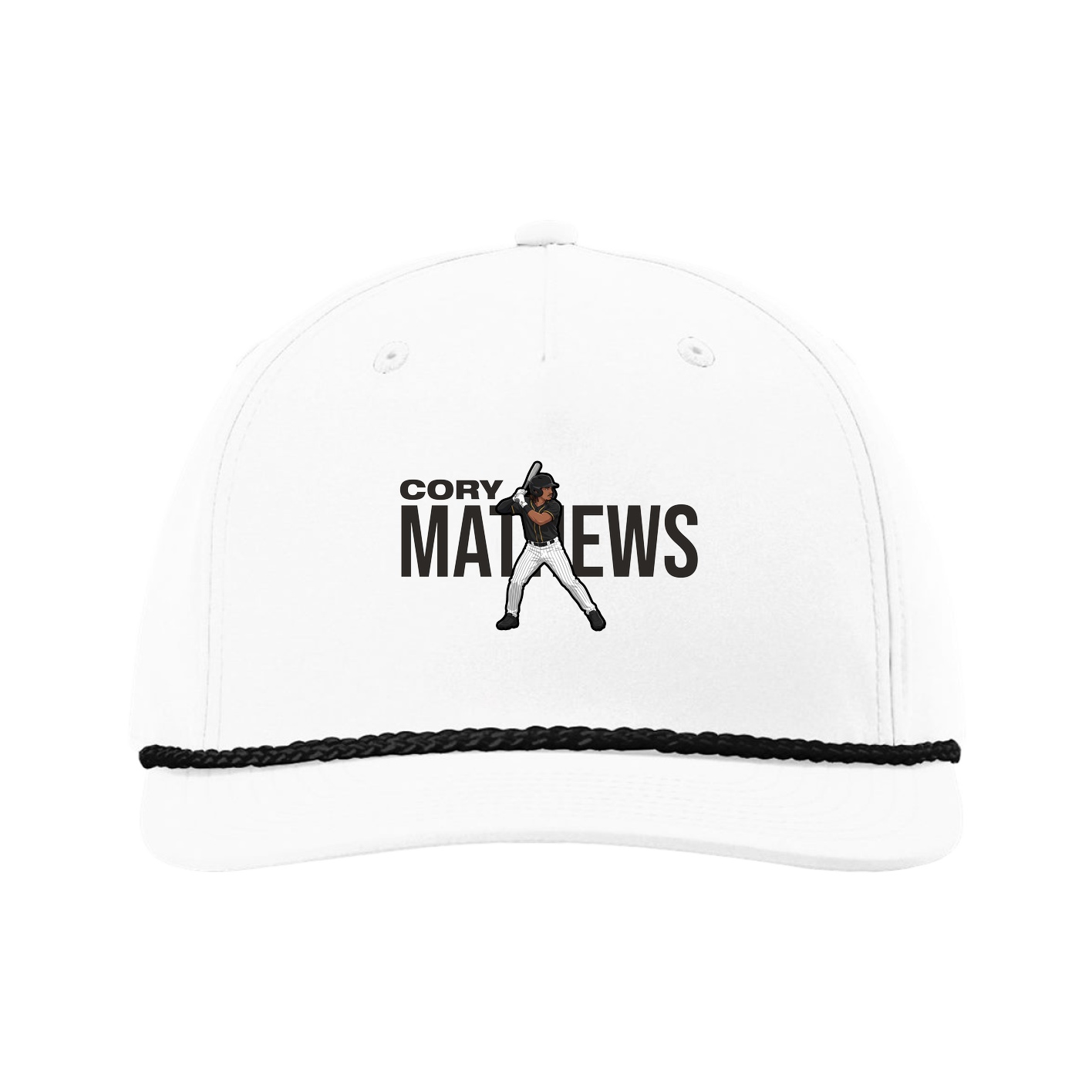 Five-Panel Classic Rope Cap — Player Name in White