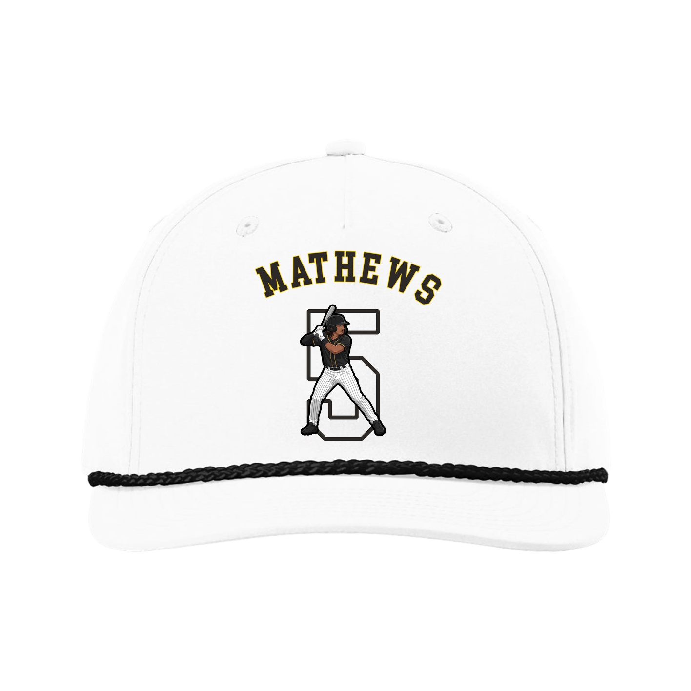 Five-Panel Classic Rope Cap — Shirsey Arch in White
