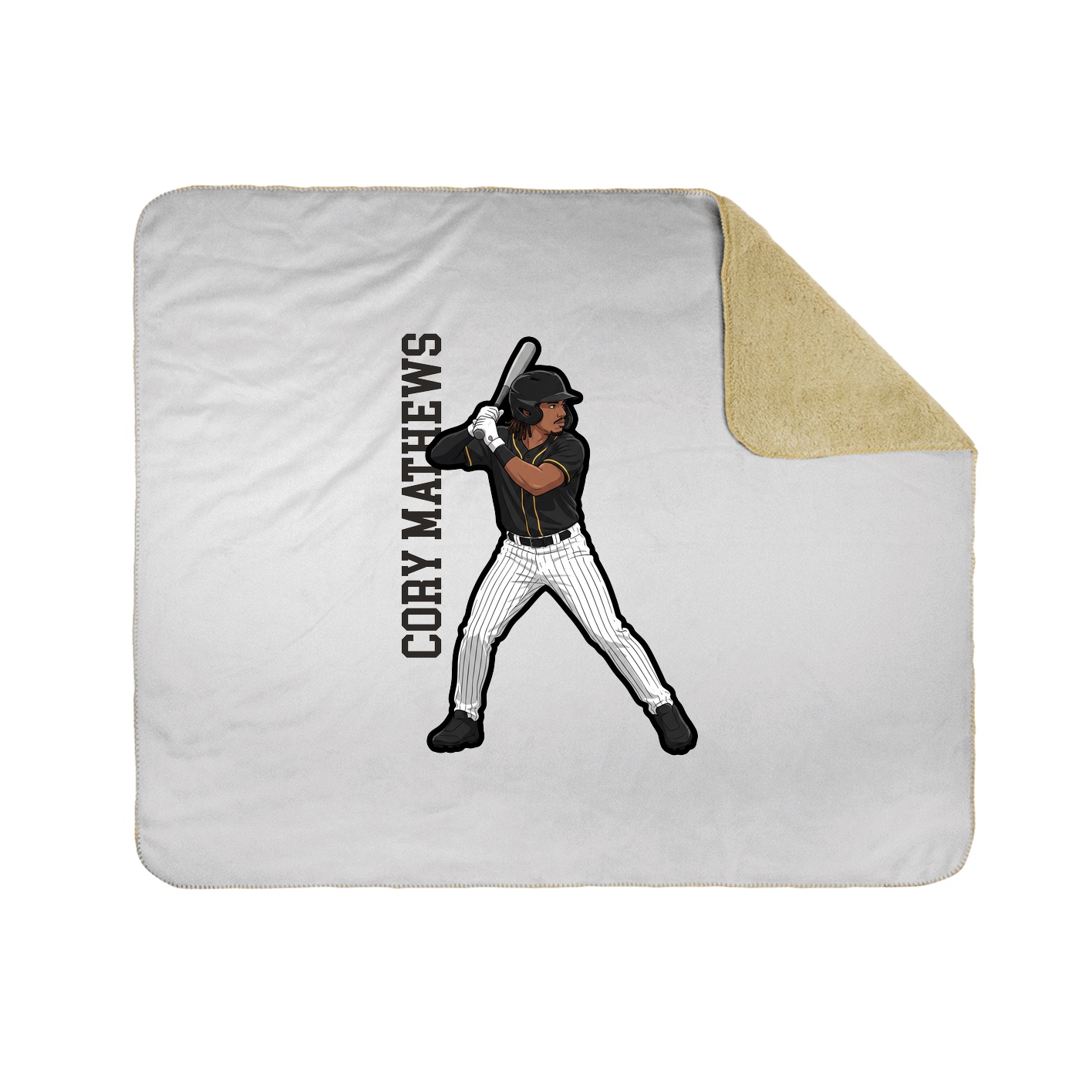Throw Blanket — Name Vertical in White