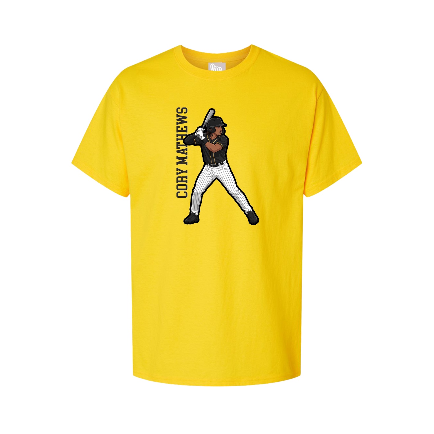Youth Tee — Name Vertical in Gold