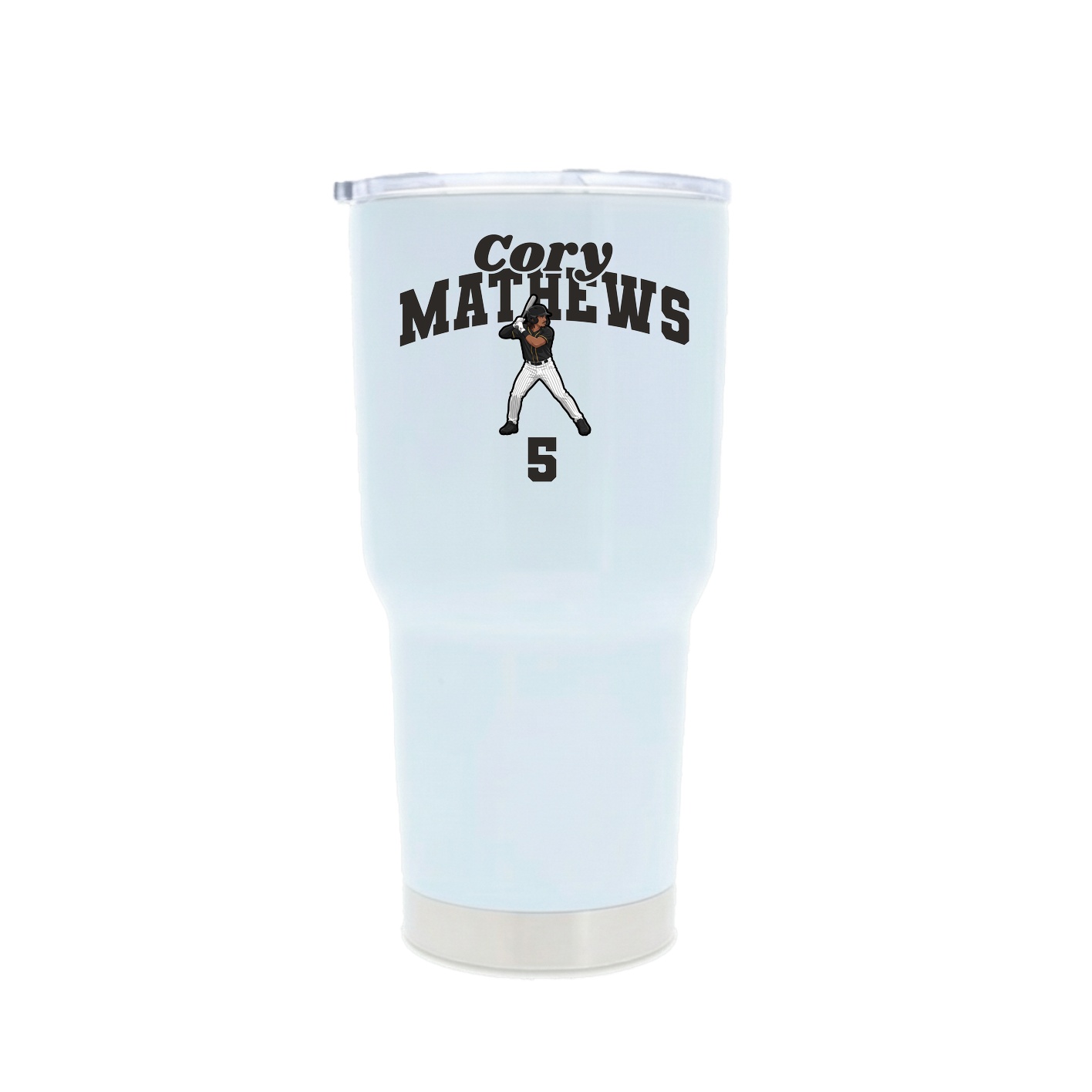 30oz Stainless Steel Tumbler — Signature Arch in White
