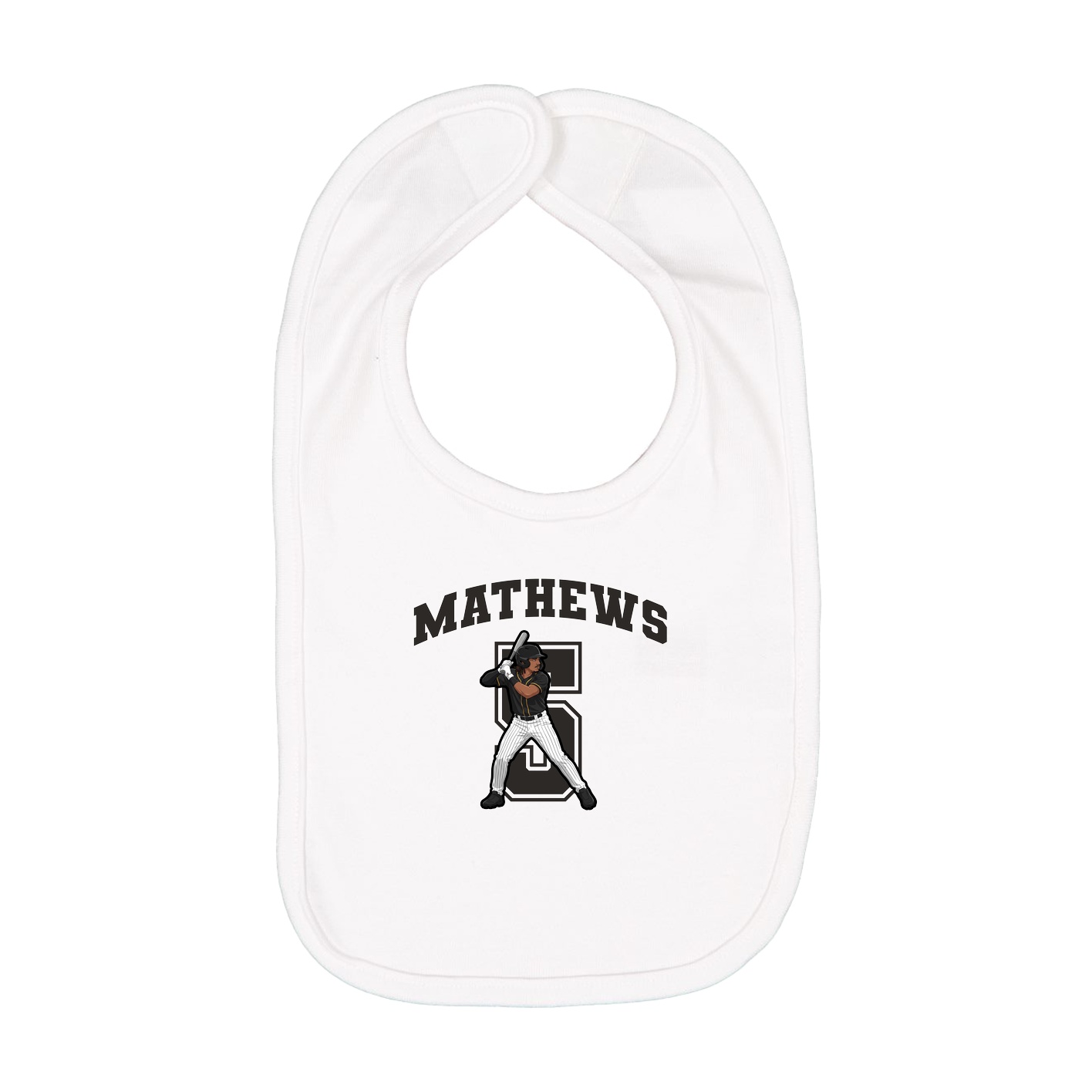 Infant Bib — Number in White