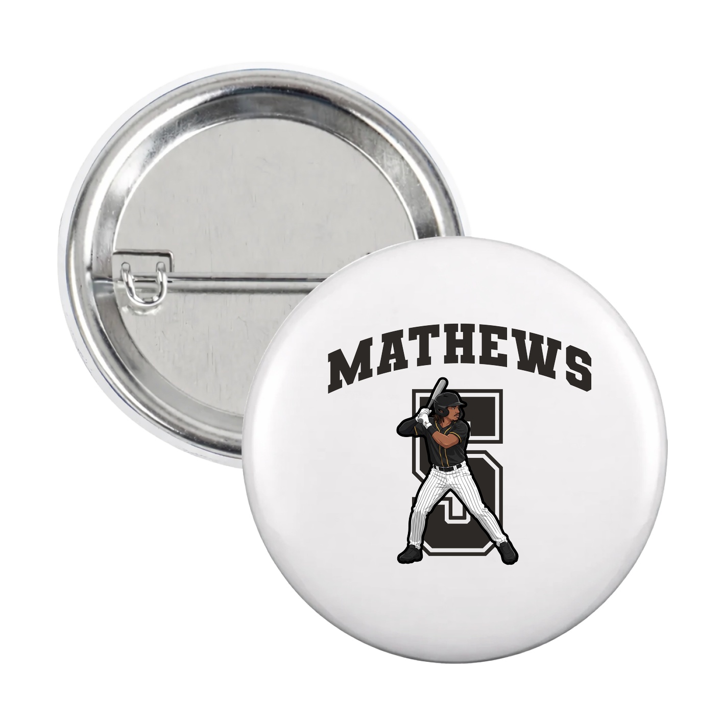Game Day Button — Number in White