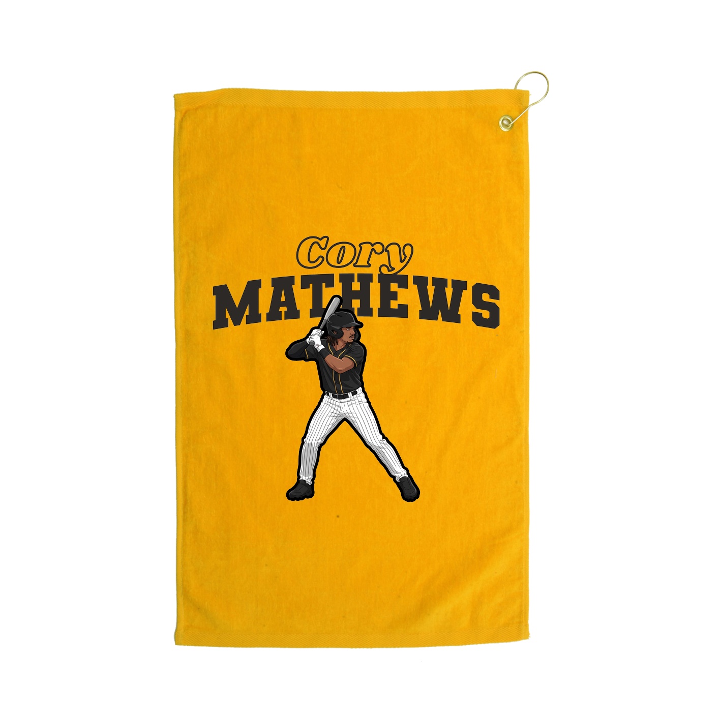Golf Towel — Name Arch in Gold