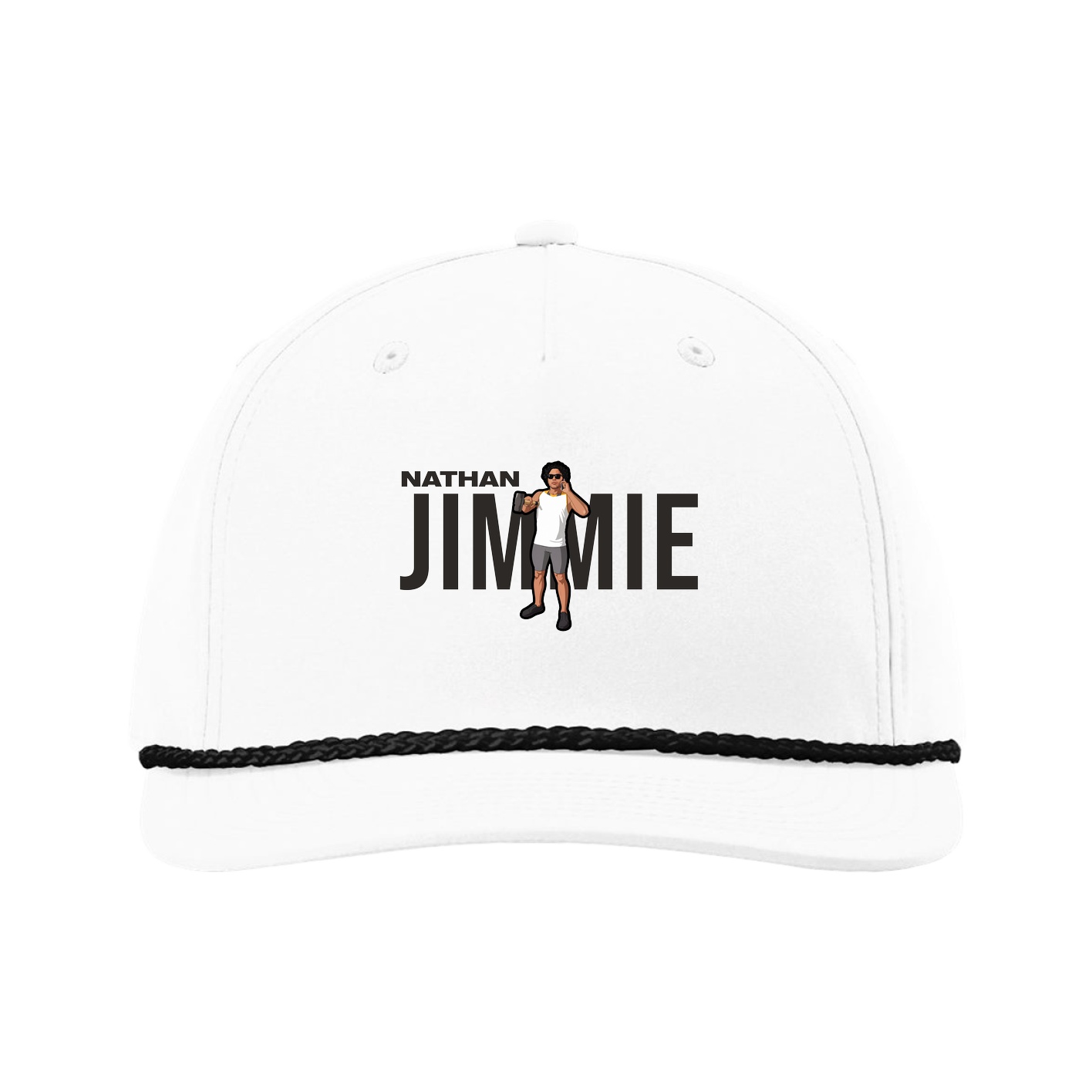 Five-Panel Classic Rope Cap — Player Name in White