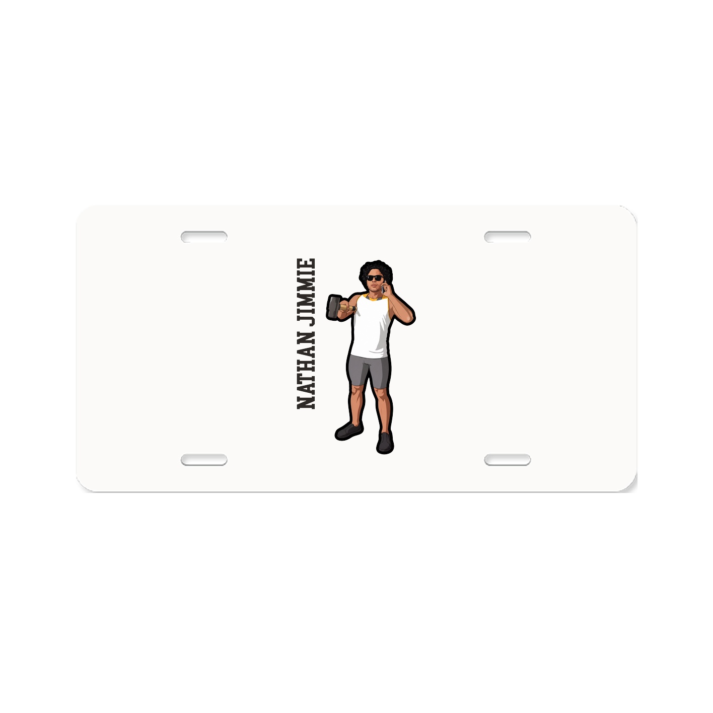 License Plate — Name Vertical in Classic