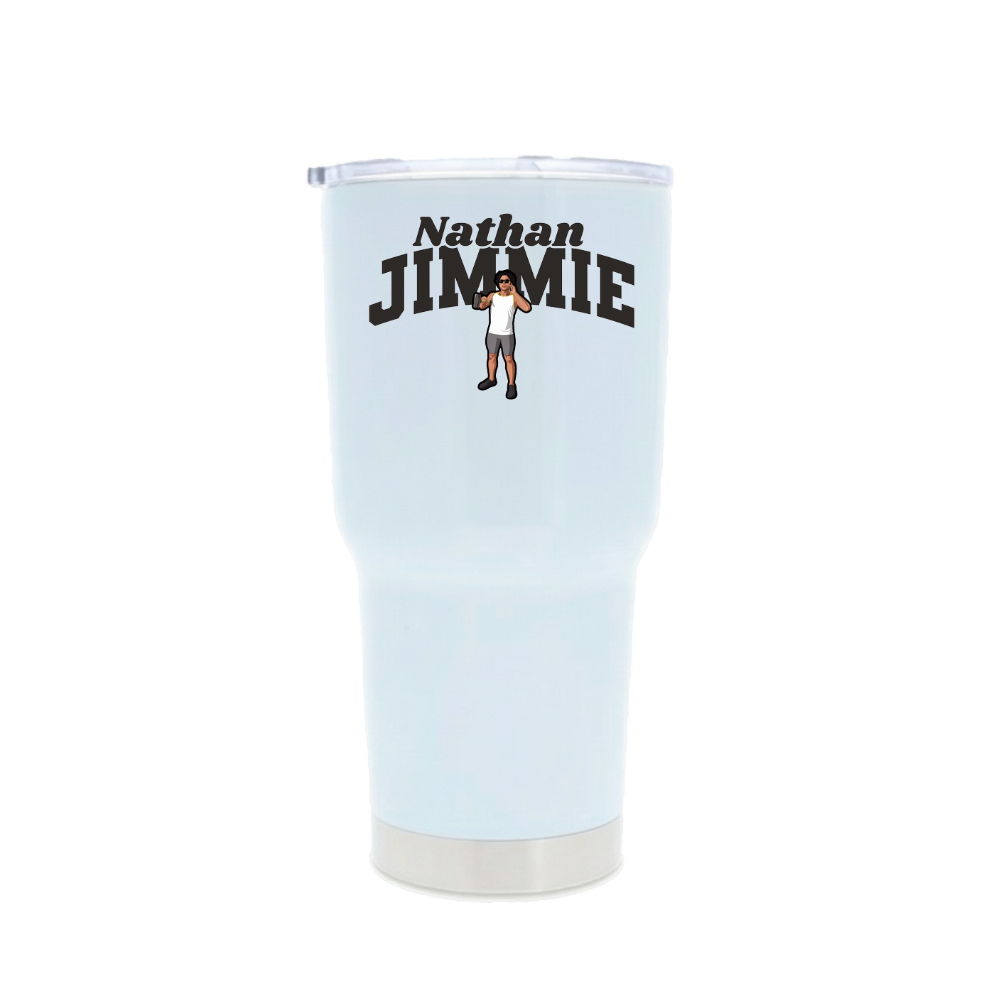30oz Stainless Steel Tumbler — Signature Arch in White