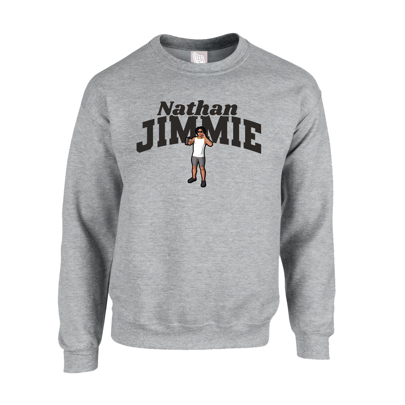 Fleece Crew — Signature Arch in Grey