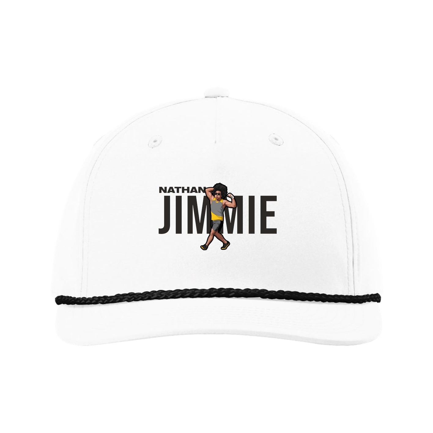 Five-Panel Classic Rope Cap — Player Name in White