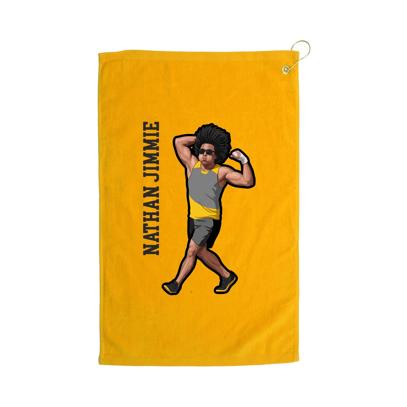 Golf Towel — Name Vertical in Gold