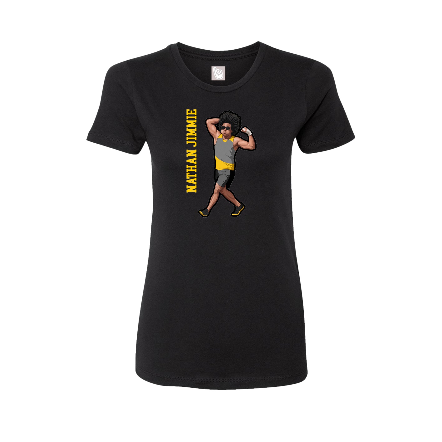 Fitted Women's Tee — Name Vertical in Black
