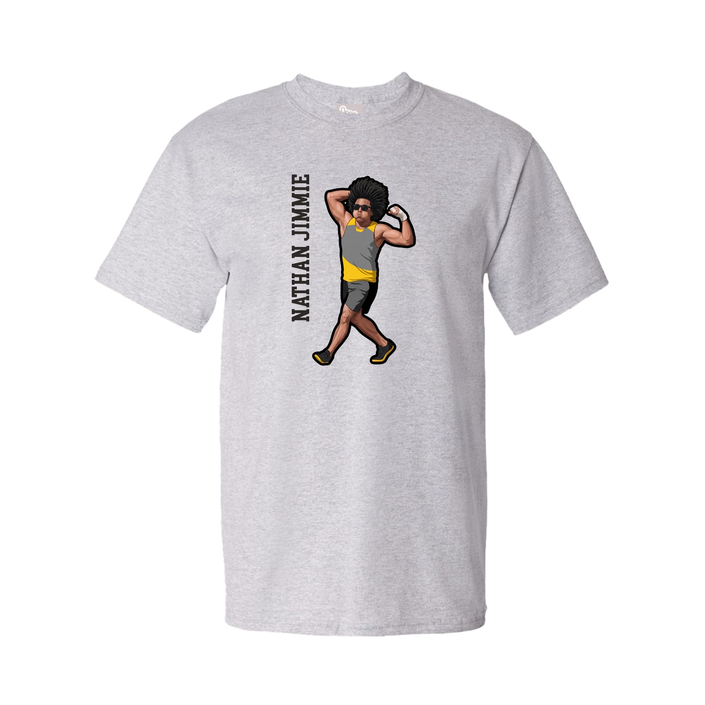 Youth Tee — Name Vertical in Grey
