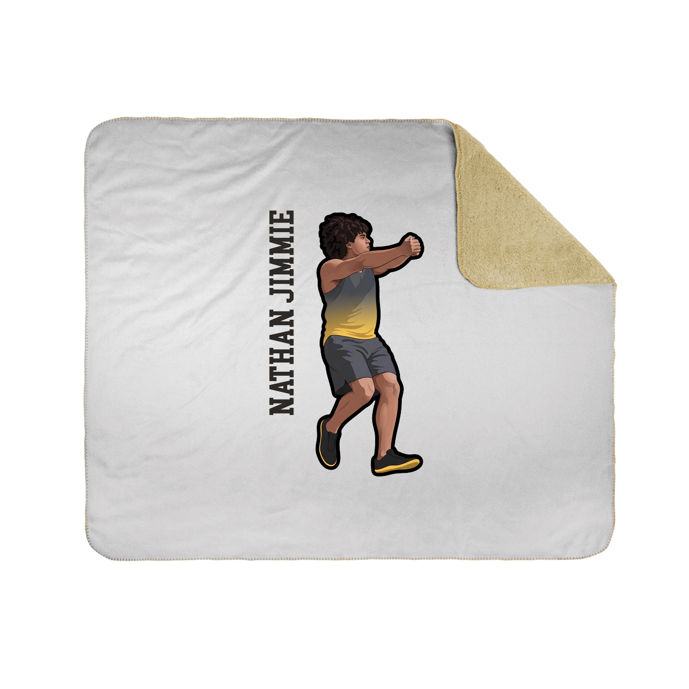 Throw Blanket — Name Vertical in White