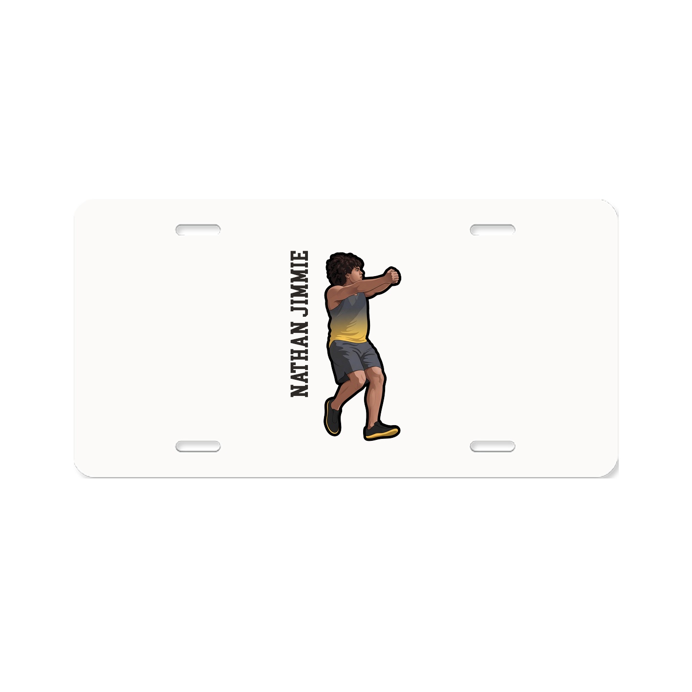 License Plate — Name Vertical in Classic