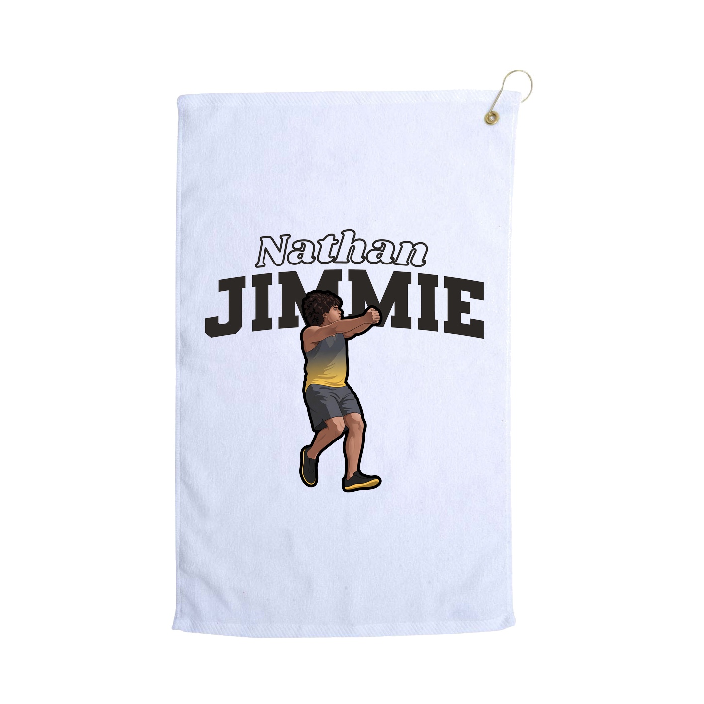 Golf Towel — Name Arch in White
