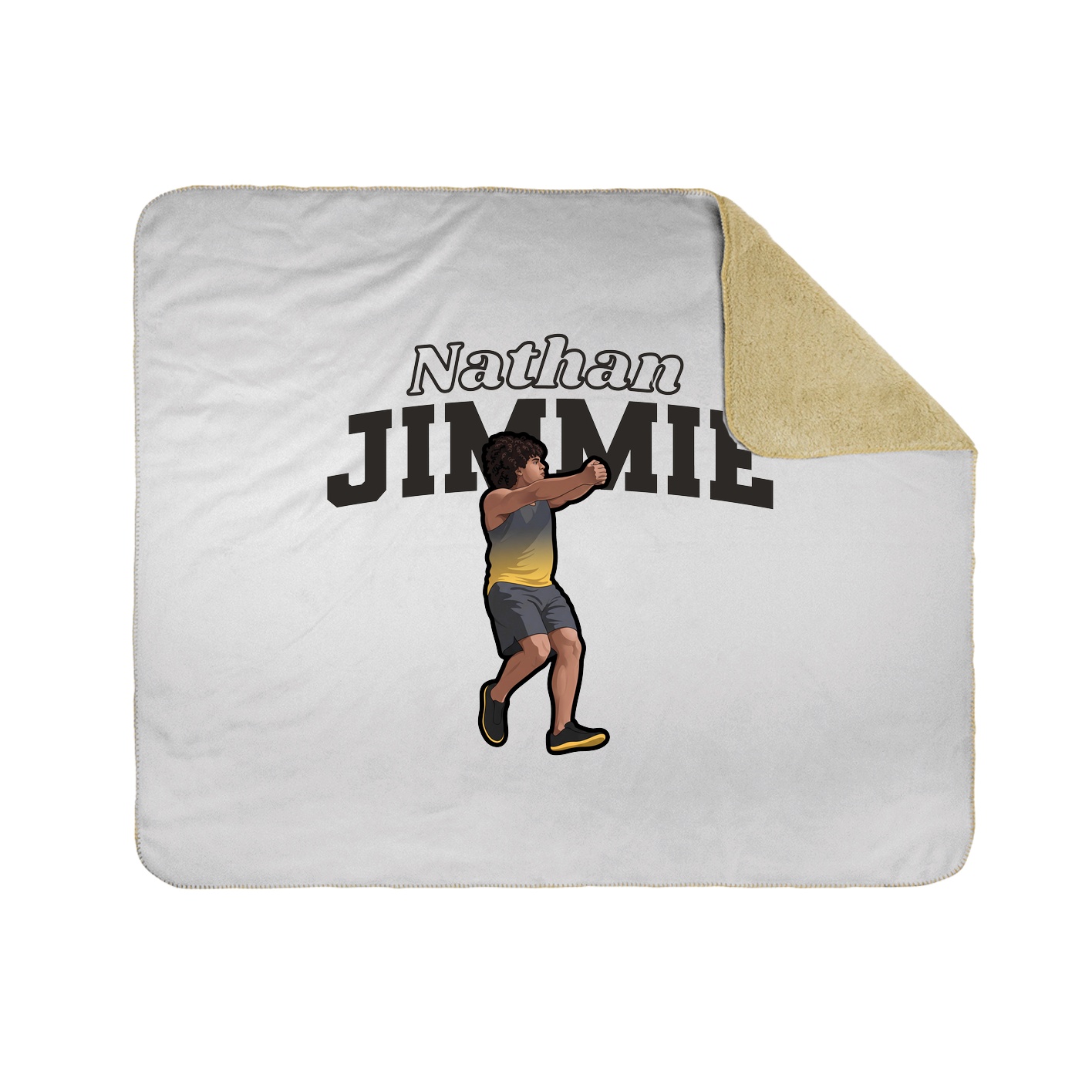 Throw Blanket — Name Arch in White
